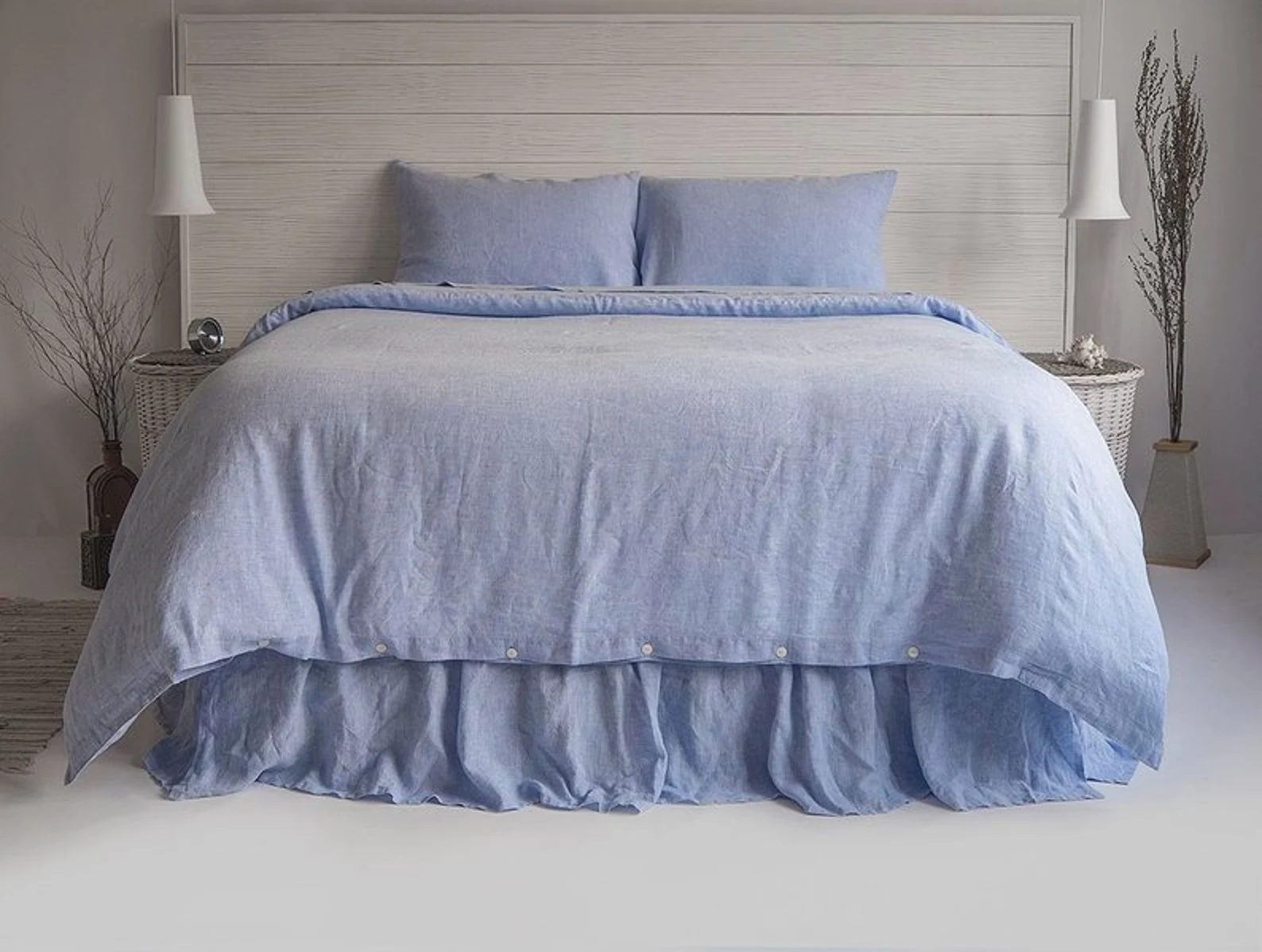 Linen Duvet Cover Stone Washed Super Soft Natural Organic 100% Stonewashed European Flax King Queen or 3pc Set