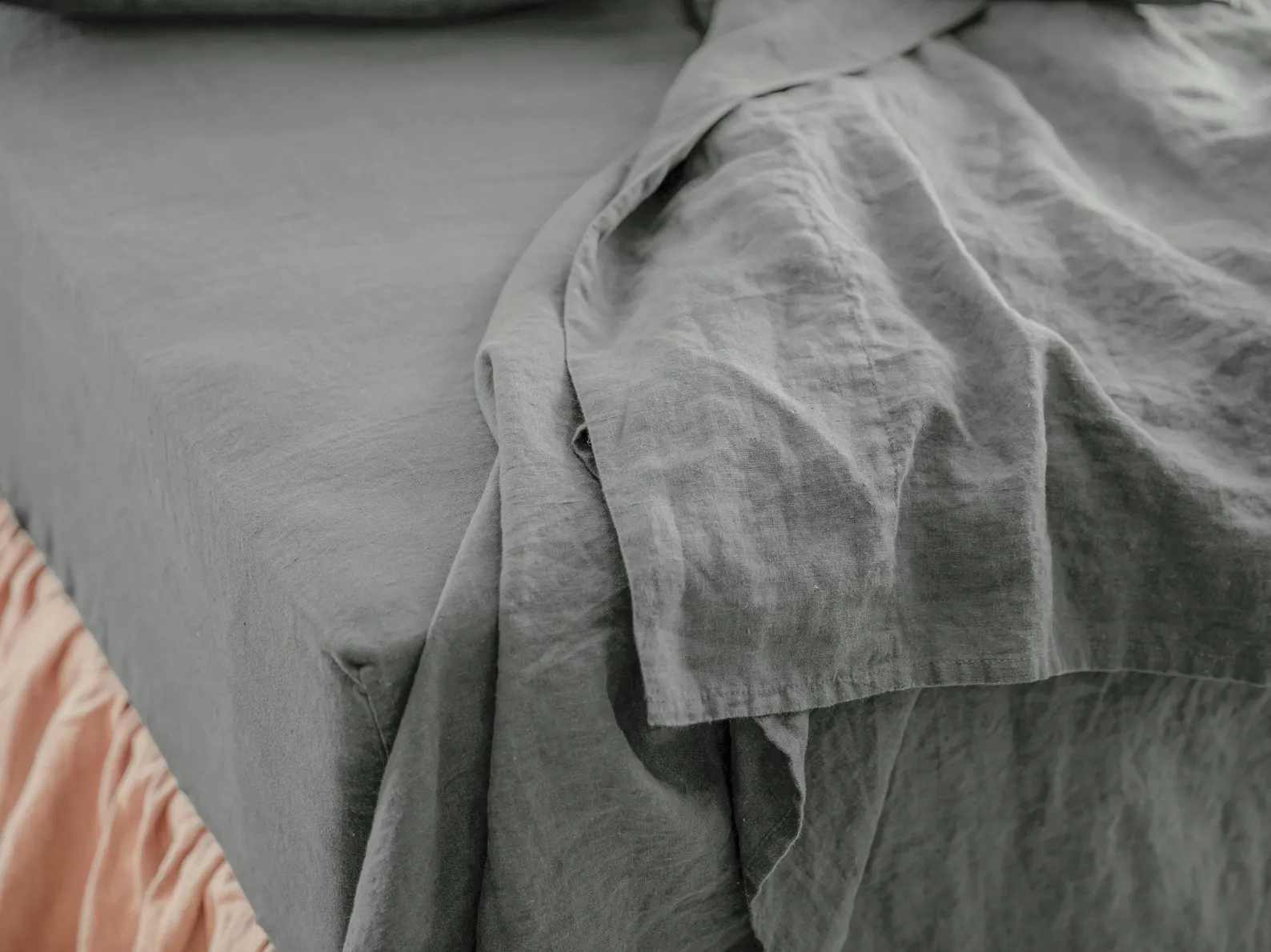 Linen Fitted Sheet, Stone Washed Super Soft. Queen, King, Full, Eco 100% European Flax Natural Organic.