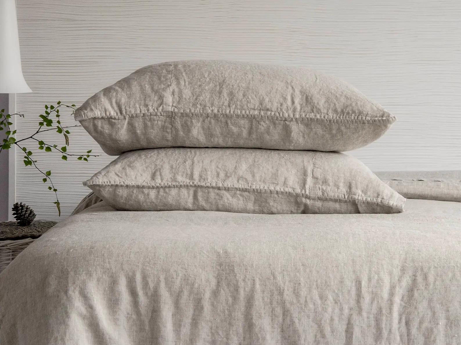 Linen Pillowcase Stone Washed Sham Pillow Case Cover Cushion Super Soft Standard Queen King Euro Pure Natural Organic Flax