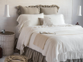 Linen Duvet Cover Stone Washed French Vintage Ruffle 100% Flax Super Soft Natural Organic or 3 pcs set